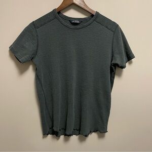 Wings + Horns Grey Green 100% Cotton T-shirt Women's Medium